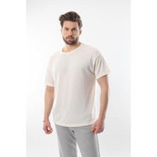 Ekru Bisiklet Yaka Erkek T-Shirt E7128