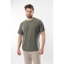 Haki Bisiklet Yaka Erkek T-Shirt E7128