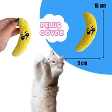 Miyav Kedi Oyuncak Seti Kedi Otlu Catnipli Peluş Muz ve Peluş Armut Kedi Oyuncakları