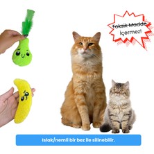 Miyav Kedi Oyuncak Seti Kedi Otlu Catnipli Peluş Muz ve Peluş Armut Kedi Oyuncakları