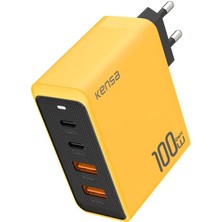 USB Giriş Şarj Adaptörü 100W Hızlı Şarz 2 Type - C + 2 Tüm Telefon ve Şar Cihazlarına Uyumludur