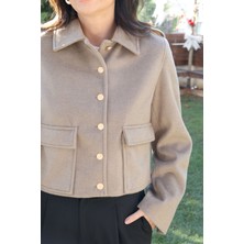 Boutique de Elegante Soft Kısa Ceket S - Haki