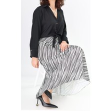 Boutique de Elegante Saten Zebra Desen Etek Zebra - L