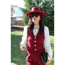Boutique de Elegante Düğme Detaylı Yelek Bordo L
