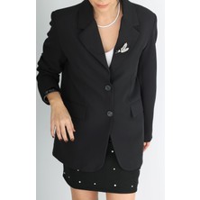 Boutique de Elegante Nokta Taşlı Etek Siyah - S