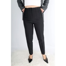 Boutique de Elegante Önü Flatolu Pantolon Siyah - S