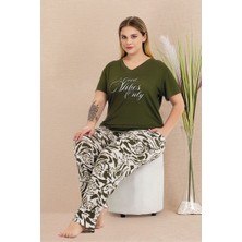 Truva Xxl Büyük Beden V Yaka Pijama Takım Pijama Takım