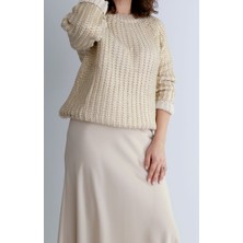 Boutique de Elegante Saten Etek Vizon Vizon - S