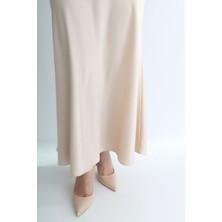 Boutique de Elegante Saten Etek Vizon Vizon - S