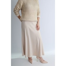Boutique de Elegante Saten Etek Vizon Vizon - S