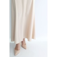 Boutique de Elegante Saten Etek Vizon Vizon - S
