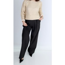 Boutique de Elegante Palazzo Pantolon Siyah - S