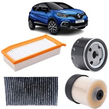 Mais Renault Captur 4lü Karbon Filtre Bakım Seti 1.5 Dci 2013-2019 KİT2054F