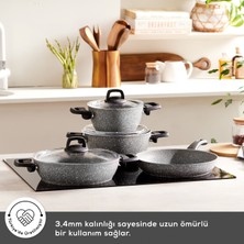 Karaca Gris Bio Granit 7 Parça Tencere Seti