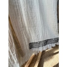 Anika Pamuklu Etnik Desenli Müslin Kimono Yeni Nesil Bornoz Kaftan Sabahlık - El Baskı