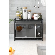 Egemev Mutfak Tezgah Üstü Metal Raflı Mikrodalga Fırın Standı Çay Kahve Makina Standı Kavanozluk