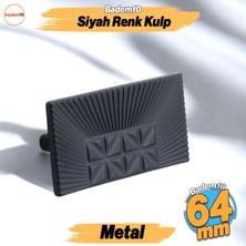Badem10 Kayı Metal Siyah Kulp 64 mm -6.4 cm Mobilya Çekmece Mutfak Dolabı Dolap Kapak Kulpları