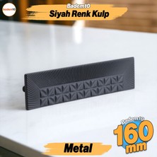 Badem10 Kayı Metal Siyah Kulp 160 mm -16 cm Mobilya Çekmece Mutfak Dolabı Dolap Kapak Kulpları