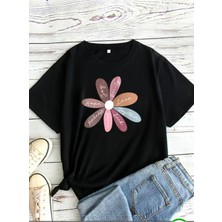 Medinenur Hope You Desen Baskılı Basic T-Shirt