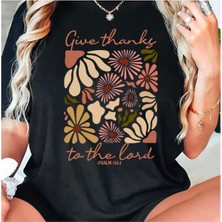 Medinenur Give Thanks Baskılı Basic T-Shirt