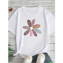 Medinenur Hope You Desen Baskılı Basic T-Shirt
