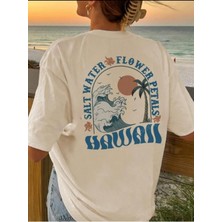 Medinenur Hawai Baskılı Basic T-Shirt