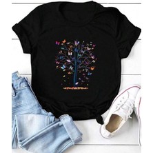 Medinenur Mini Kelebekler Baskılı  Basic T-Shirt