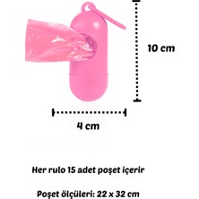 Bamm Bamm Kirli Bebek Bezi Çöp Poşeti Çanta Boy Pembe Taşıma Çantası ve 2 Rulo (30 Poşet)