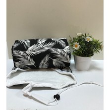 Asev Home Ütü Masası Kılıfı Büyük Boy İpli Stoperli Keçeli Kılıfı Örtüsü Bezi 55 x 140 cm Black White
