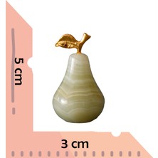 Doğal Oniks Taşından El Yapımı Armut Figür – 5 cm Dekoratif Taş Obje