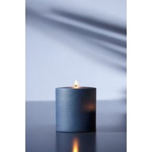 Paşa Cam  Silindir Mum Blok Mum Kütük Mum Lacivert Renk 10  cm  Genişlik 10  cm  Uzunluk Gül Kokulu El Işçiliği-