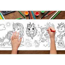 Unicorn Temalı Dev Boyama Rulosu