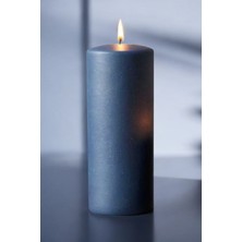 Paşa Cam  Silindir Mum Blok Mum Kütük Mum Lacivert Renk 10  cm  Genişlik 30  cm  Uzunluk Gül Kokulu El Işçiliği-
