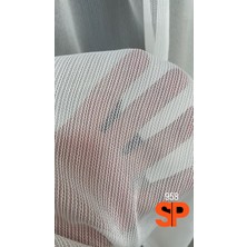 Ekru Ince Simli,ince Çizgili,kırışmaz Ütü Istemez Düz Tül 1/3 Pile