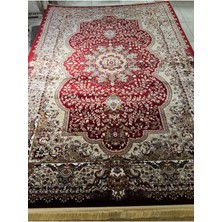 Asaryün Halı Ipek H3528 Bordo Ipeksi Geleneksel Renkli Göbekli Klasik Desen Salon Halısı Modern