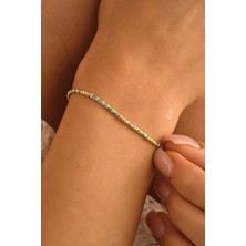 Sefa Gold 14 Ayar Altın Turkuaz Mine Boncuk Bileklik