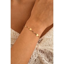 Sefa Gold 14 Ayar Altın Kalpli Bileklik