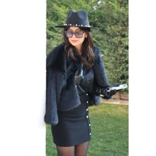 Boutique de Elegante Kısa Kürk Mont Kahverengi - L