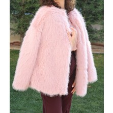 Boutique de Elegante Uzun Kürk Mont Pudra - L