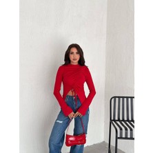 Noa Noa Önü Büzgü Detaylı Crop Bluz