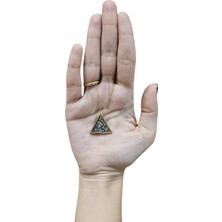 G&A Jewels Sırların Üçgeni 925 Ayar Gümüş Oksitli Yaldız (Altın) Kaplama Gümüş Kolye