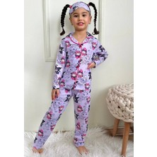 Kuromi Kız Çocuk Düğmeli Pijama Takımı