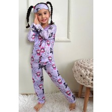 Kuromi Kız Çocuk Düğmeli Pijama Takımı