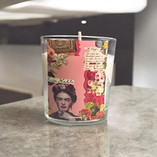 Frida Kahlo Temalı Mum Soya Wax Mum Cam Bardakta Hediyelik Dekoratif Mum
