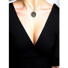 G&A Jewels Gizemli Güç 925 Ayar Gümüş Oksitli Yaldız (Altın) Kaplama Gümüş Kolye