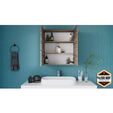Dekorfim DF16103BR 2 Kapaklı Aynalı Banyo Dolabı Çok Amaçlı Banyo Dolabı