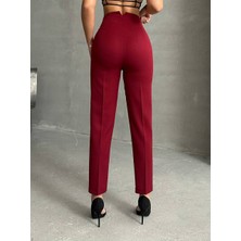 Arzu Has Butik Yeni Sezon Pensli Yüksek Bel Boru Paça Kumaş Pantolon