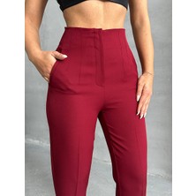 Arzu Has Butik Yeni Sezon Pensli Yüksek Bel Boru Paça Kumaş Pantolon