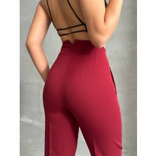 Arzu Has Butik Yeni Sezon Pensli Yüksek Bel Boru Paça Kumaş Pantolon