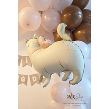 Pekshop Gold Detaylı Retro Kedi Folyo Balon Çok Renkli 67x62 cm Ayaklı Parti Malzemesi